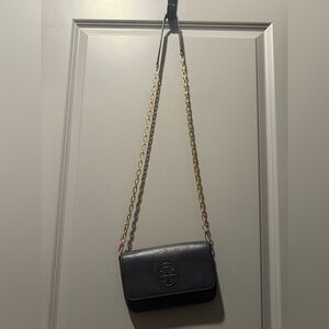 Tory Burch Navy Leather Chain Crossbody Bag